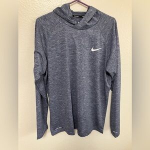 Nike Men's Heathered Navy Hoodie Dry Fit Swim